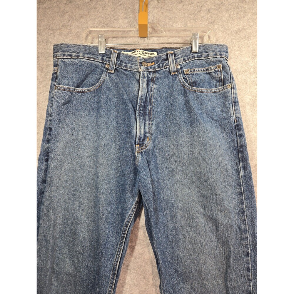 Harley Davidson Traditional Straight Leg Men's Blue Jeans 36x34 Denim Biker